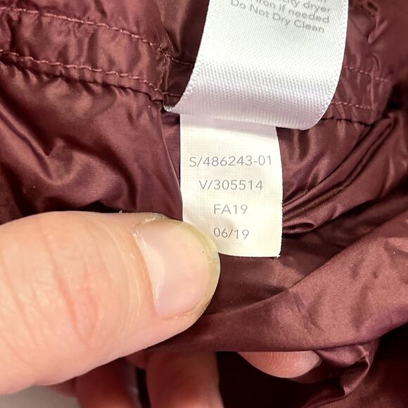 NWOT Athleta XS Burgundy Lofty Down Hooded Coat Puffer Parka Maple Maroon Red - Picture 12 of 16
